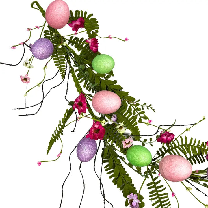 Easter Egg & Wildflower Garland 53" Long